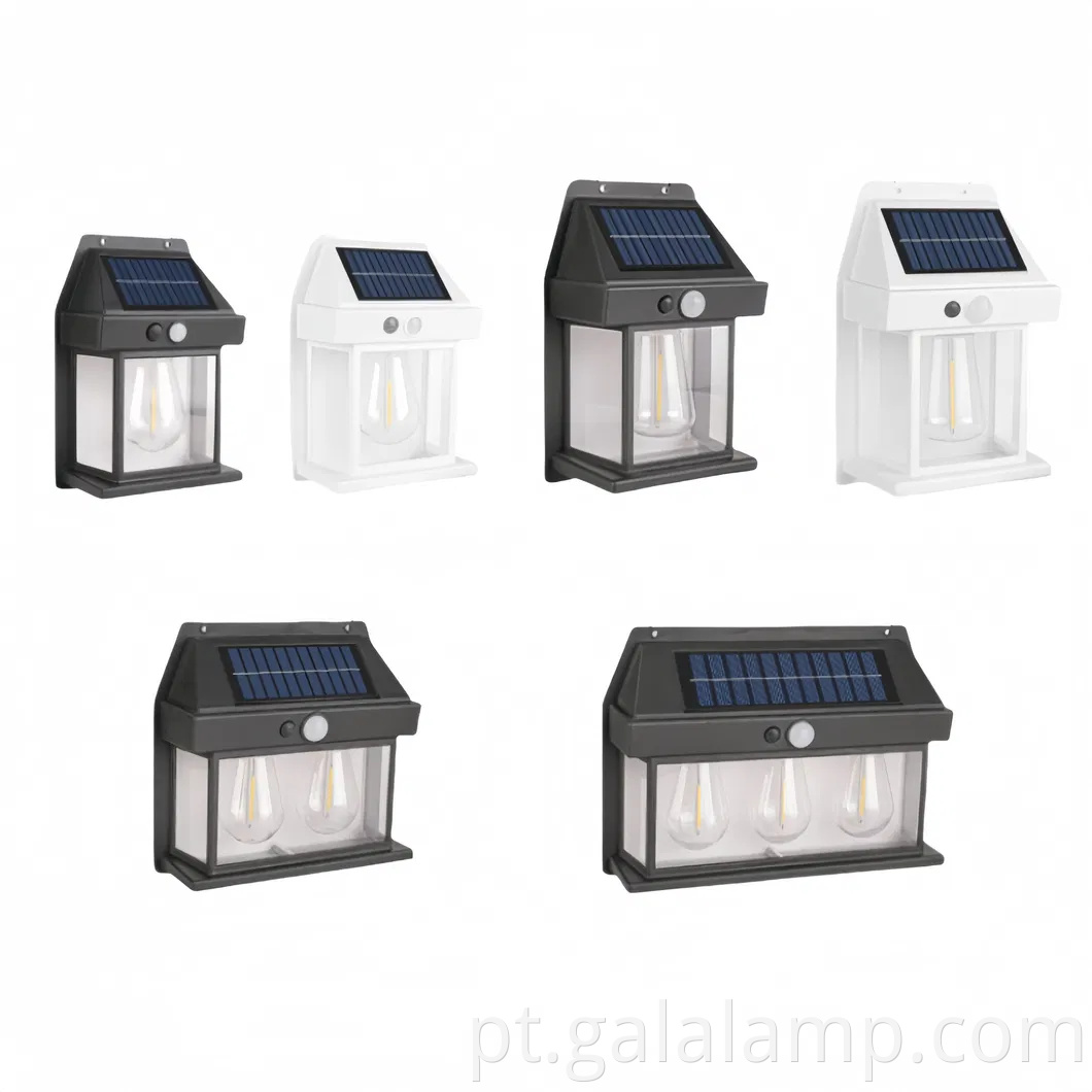 Sensor de movimento solar luz de parede externa com 3 modos